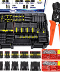1008Pcs 63 Set Waterproof Automotive Electrical Connectors Kit With Ratcheting Crimper Pliers DIY Friendly One Stop Wire Connectors