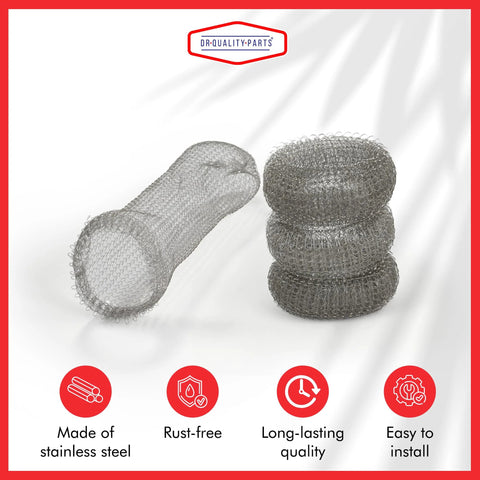 Four stainless-steel rust-free lint-trap mesh filters for washing machines.