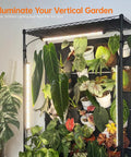 Plant Cabinet With Pegboard 3 Tier Grow Light Shelf Metal Plant Stand With Four Pack 96W Grow Lights For Indoor Plants