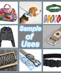 Sample uses of Colorful Leather Rivets Kit 380 Sets 8mm And 8x10mm 8x7mm on bags, dog collar, jackets, and belts.