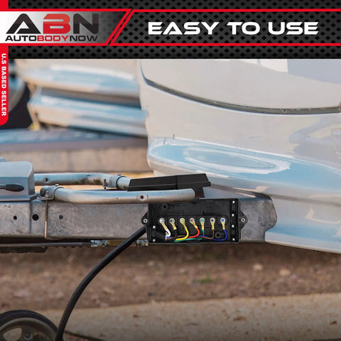 Slick Trailer Wiring Junction Box For Rv And Camper Lights Seven Gang Automotive Connector Rewiring Kit installed on trailer hitch
