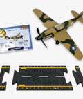 P 40 War Hawk Die Cast Plane With Connectible Runway System And Collector Card featuring plane, card, and runway pieces
