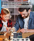 Father and son using DIY Smart Parking System Soldering Kit For Teens And Students Learn Circuits And Logic Control Kit