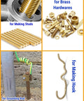 One Eighth Inch Brass Rods Pack, 12 Inch Long, 10 Pieces For Knife Making, Handles, Pins, Stock, Scale, Dowel And Rivets, Pro Grade