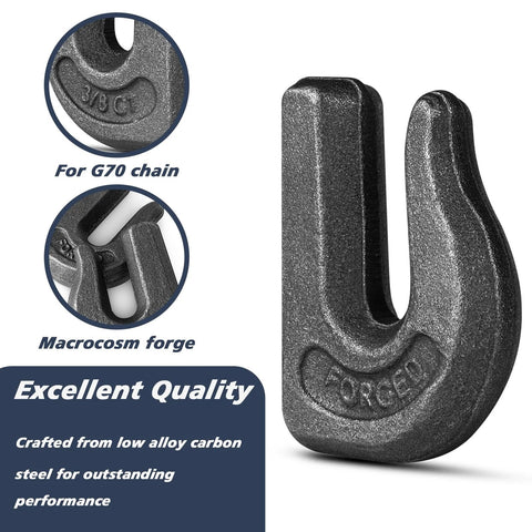 HANDRERLEE weld-on chain grab hook, 3/8 in G70 forged steel, heavy-duty hook for tractors and trailers