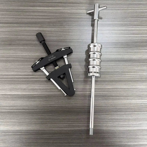 Pro Level Motorcycle Steering Column Race Puller Tapered Bearing Complete Disassembly Kit Heavy Duty Metal Hand Tool, 30-60mm