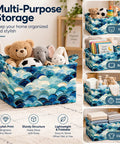 Heavy Duty Collapsible Polyester Storage Basket And Foldable Home Organization Bin For Living Room Bedroom Closets Nifty Space Saving Tote with toys and books.