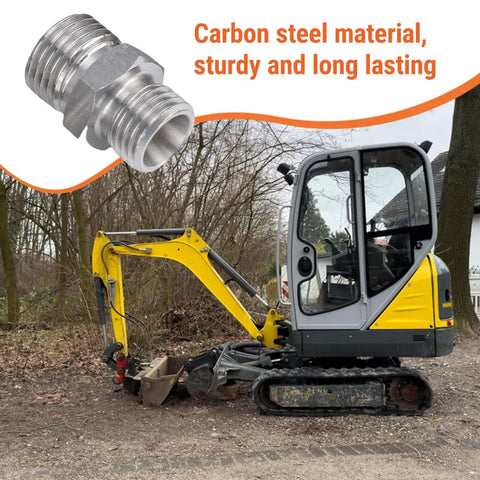 Heavy Duty 4 Pack M14 To M16 Hydraulic Adapter Carbon Steel Thread Connector Built For Mini Excavator AGT Attachment System Seamless Conversion Fitting Stop Leaks Secure Link Smooth Flow For Varied Machinery Setups And Daily Grind On Hard Sites, carbon steel adapter on mini excavator
