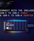 P40 Game Drive SSD 1TB Portable External Solid State Drive With Lit RGB Lighting and USB cable connection