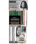 Dope Portrait Drawing Kit With Graphite Pencils Charcoal White Pencil Compressed Charcoal Tortillon Kneaded And Tri Tip Erasers