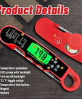 Instant Read Digital Meat Thermometer With Backlight And Magnetic Mount For Kitchen And Grilling, detailed product view.
