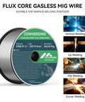 No Gas Shielding Flux Cored 0.035 Inch Stainless Steel MIG Wire E308LFC-O, 2 lb spool with ABS reel, suitable for welding