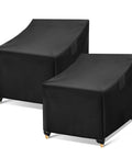 Waterproof Outdoor Chair Covers 2 Pack, Heavy Duty Black Patio Furniture Protectors for 30W x 37D x 31H Wicker Garden Sofa Chairs