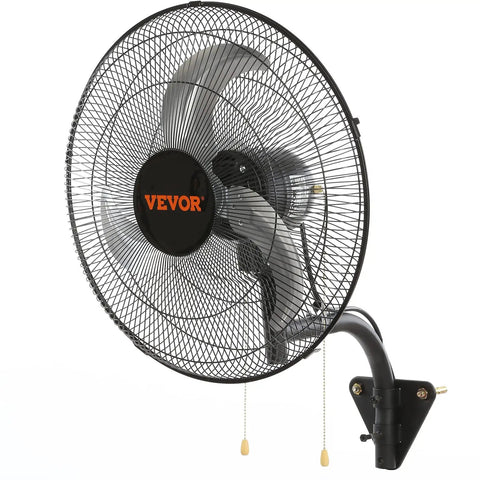 18 Inch Wall Mount Oscillating Fan With 3 Speeds Cranks Out High Velocity Air Up To 4000 CFM For Indoor And Outdoor Use