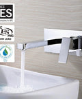 Wall Mount Vessel Sink Faucet In Chrome Solid Brass Finish With Rough In Valve Included Easy Diy Install Premium Quality Bathroom Spout For Modern Homes Rustic Chic Look