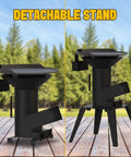 Two views of Three In One Camp Rocket Stove Kit With Griddle Grill And Pot Rack Portable Wood Burning Stove With Detachable Stand