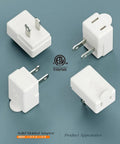 Right Angle Nema 1-15P To Nema 1-15R Power Adapter Vertical Down Angled 2 Prong 15 Amp 125 Volt ETL Certified Fireproof High Heat Resistant