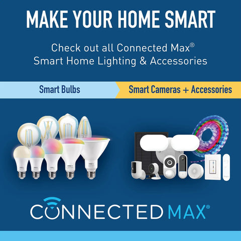 Connected Max smart home lighting and accessories including Party Ready Max Smart LED Par38 Outdoor Flood Bulb With Tunable White And Color