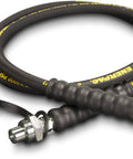 Heavy Duty High Pressure Hydraulic Hose 900 Series 6 Ft 3/8 In Black With Rubber Coating And Dual Steel Wire Braids CH604 Couplers NPTF 3/8