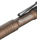MicroStream USB Rechargeable LED Flashlight 250 Lumen 1150 Candela EDC Ultra Compact Pocket Sized Coyote With Clip