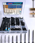 180 Piece Wood Screw Kit For Diy Projects With Pro Grade Star Drive Deck Screws And Exterior Epoxy Coating, Rust Resistant Outdoor Wood Screws, Includes Seven Popular Sizes 8 10 14 And 3 Star Drive Bits in organizer case