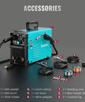 145A Dual Voltage MIG Welder For Home DIY 4 In 1 Gasless Flux Core MIG Lift TIG Stick Welder With Synergic IGBT Inverter and accessories