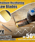 Hiinny titanium oscillating saw blade set, 20 pieces: 1 titanium blade and 19 wood blades for wood/plastic/metal