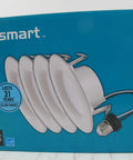 4 Inch White Led Recessed Light Trim 4 Pack 5000K Daylight Can Bulb Upgrade Dimmable packaging with LED downlights.