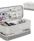 Two Layer Travel Hair Tool Case For Dyson Airwrap Styler And Supersonic Dryer Fits Shark Flexstyle FlexFusion Glam And Other Models Portable Grey Bag With Padded Interior