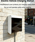 Tough As Nails Weatherproof EV Charger Cover Guard For Your Plug In Ride Heavy Duty Galvanized Steel mounted on wall.