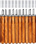Wood Carving Knife Set 20 Piece Kit With Carbon Steel Blades And Electrolytic Coating for DIY Sculpture and Carving Projects