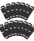 Door Hinge Shims For Interior Door Alignment, Quick Realignment Without Removing Hinges, 15 Pack, black PVC shims displayed in two rows