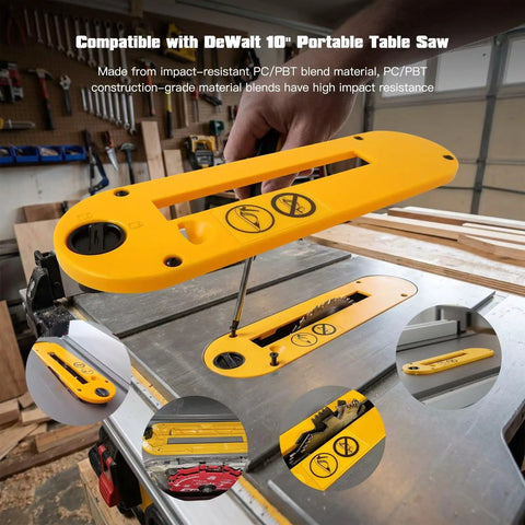Dado Table Saw Insert Plate Replacement for Dewalt 10 Inch Job Site Saws DWE7490 DWE7491 DWE7491RS DWE7291RS in use on table saw