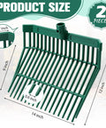 Manure Fork Replacement Head Set, pitchfork head with 18 tines and screws, army green, 14x12x9 inches, two-pack shown