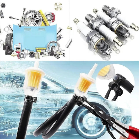 Premium 90 Plus One Plier Assortment Kit With Heavy Duty Vacuum Spring Fuel Hose Pipe Tube Clamps In Black For Various Sizes Including 10 13 17 19 And 21 Millimeters on fuel hose and spark plug wires