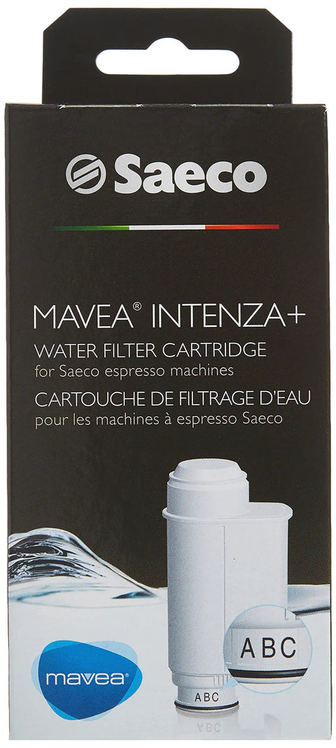 Intenza Water Filter For Saeco Espresso Machines CA6702/00 box with filter cartridge image.