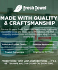 Image of Fresh Towel product branding showcasing quality and craftsmanship for high-quality disposable towels and wipes.