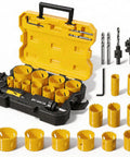 Pro Grade Bi Metal Hole Saw Kit 18 Piece M42 Steel Set with case and saw blades for thin metal and hardwood projects