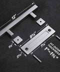 12 Inch Stainless Steel Sliding Barn Door Handles and Pulls Double Sided Hardware Set with dimensions and components shown