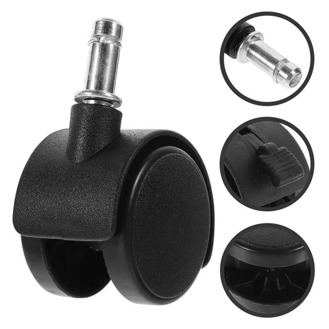 Smooth As Butter Four Piece 1.5 Inch Swivel Caster Wheels With Secure Stem Brakes For Hassle Free Swap On Mini Appliances Trash Cans Utility Carts And Storage Bins