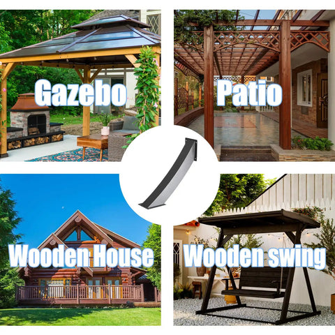 Heavy Duty 4 Pack 45 Degree Angle Pergola Brackets Connectors For Wooden Structures 2x4 Lumber Support For Gazebos Tree Houses Cabins And Patios Weather Resistant Outdoor Powder Coated Black Finish