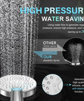 High Pressure Kickin Rain Shower Head With Handheld Unit 4.5 Inch Shower Head Three Settings Pause Switch displaying powerful spray