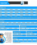 Compatibility chart for Electric Range Burner Element Replacement Set MP22YA listing supported stovetop models.