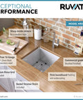 13 By 15 Inch Undermount Bar Prep Kitchen Sink Single Bowl 16 Gauge Stainless Steel Zero Radius Brushed Finish T 304 Grade Rust Resistant Space Saver For Small Bar And Prep Area.