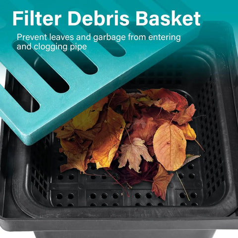 Heavy Duty Drain Catch Basin With Debris Basket And Fiberglass Grate For Yard Lawn Patio Gutter Downspout Outdoor Drainage Box