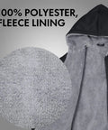Men's Reflective Wool Fleece Safety Hoodie With High Visibility ANSI Class 3 Work Jacket Sweatshirt For Construction Sites Black XL