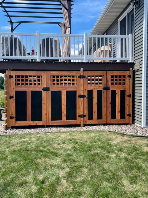 Wooden shed doors with Heavy Duty 3-1/2 Inch T Hinge Gate Hinges Steel With Black Finish Includes Screws 6 Pack