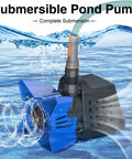Beefy 3200 GPH Submersible Pond Pump 200W With 33 Ft Power Cord Barrier Bag Two Hose Adapters 20 Ft Lift in action underwater
