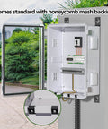 Hella Tough ABS Electrical Junction Box With Ventilated Channels And Cable Grommets Straight Up IP65 Weatherproof Enclosure open showing interior components.