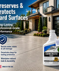 Penetrating Concrete Sealer For Driveways, Patios, Pavers, Brick, Grout And Masonry Protects Indoor And Outdoor Surfaces shown with driveway